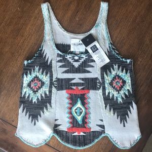 Lira brand boho sweater tank.